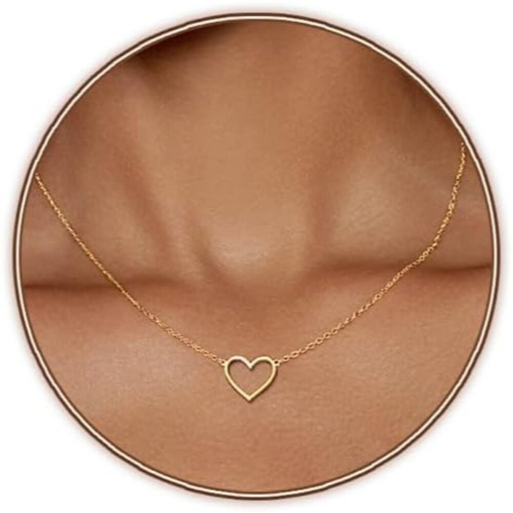 Women's Cute Heart Necklace 18k Gold/Silver Plated Tiny Heart Pendant